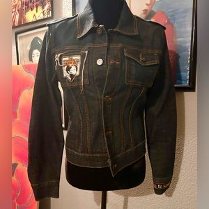 Juicy Couture - Dark Denim Jacket w/ patches - Women’s Size Medium